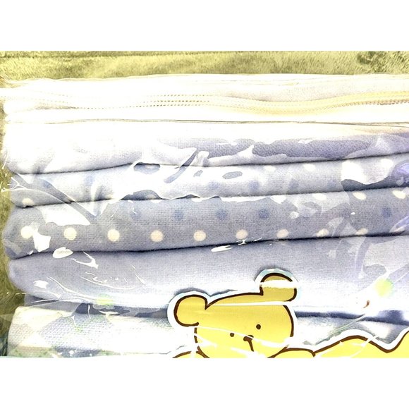 Piccolo Bambino 5pc Blue Boy Receiving Blankets Shower Gift Cotton - Picture 2 of 3